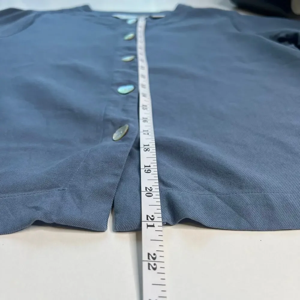 ORVIS Women's 100% Silk Short Sleeve Button Down Shirt Classic Minimalist Size M - Picture 11 of 13
